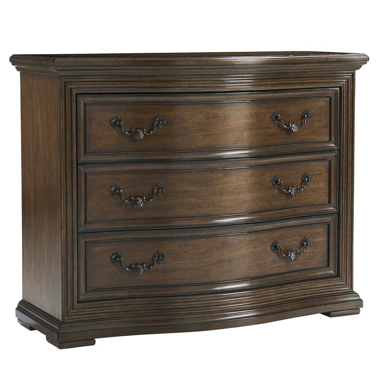 Traditional Neutrals 3 Drawer Bachelor's Chest in Medium Oak Perigold